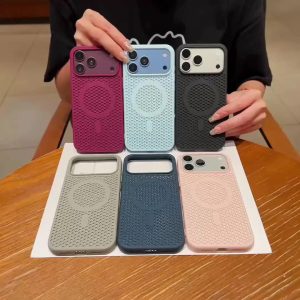 Magnetic Shock‑Absorbent Heat‑Dissipating Soft Phone Case with Hollow‑Out Design for iPhone 18/17/16/15/14/13/12/11 Pro Max