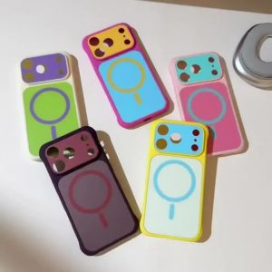 Color‑Block Magsafe Magnetic Shockproof Phone Case for iPhone 18/17/16/15/14/13 Pro / Pro Max, Built‑in Magnet